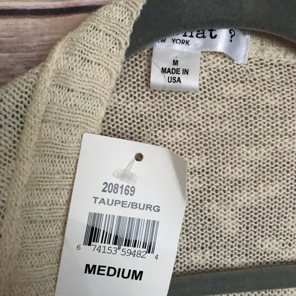 Say What? Cream burgundy print oversized cardigan - Picture 3 of 5